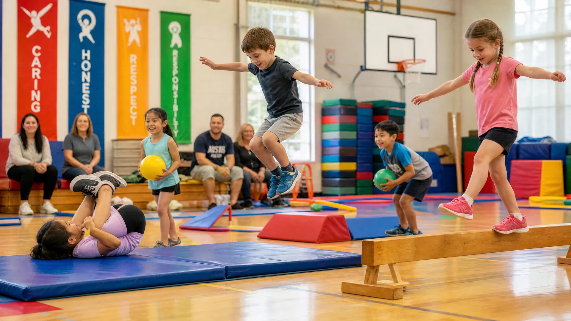 Kinder bei Bewegungsaktivitäten